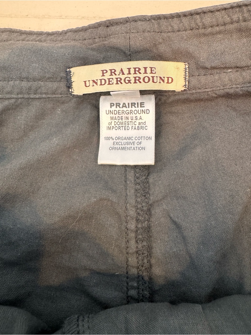 Prairie Underground Busking Pants Grey Organic Cotton Cargo Utility Size S - Picture 6 of 8
